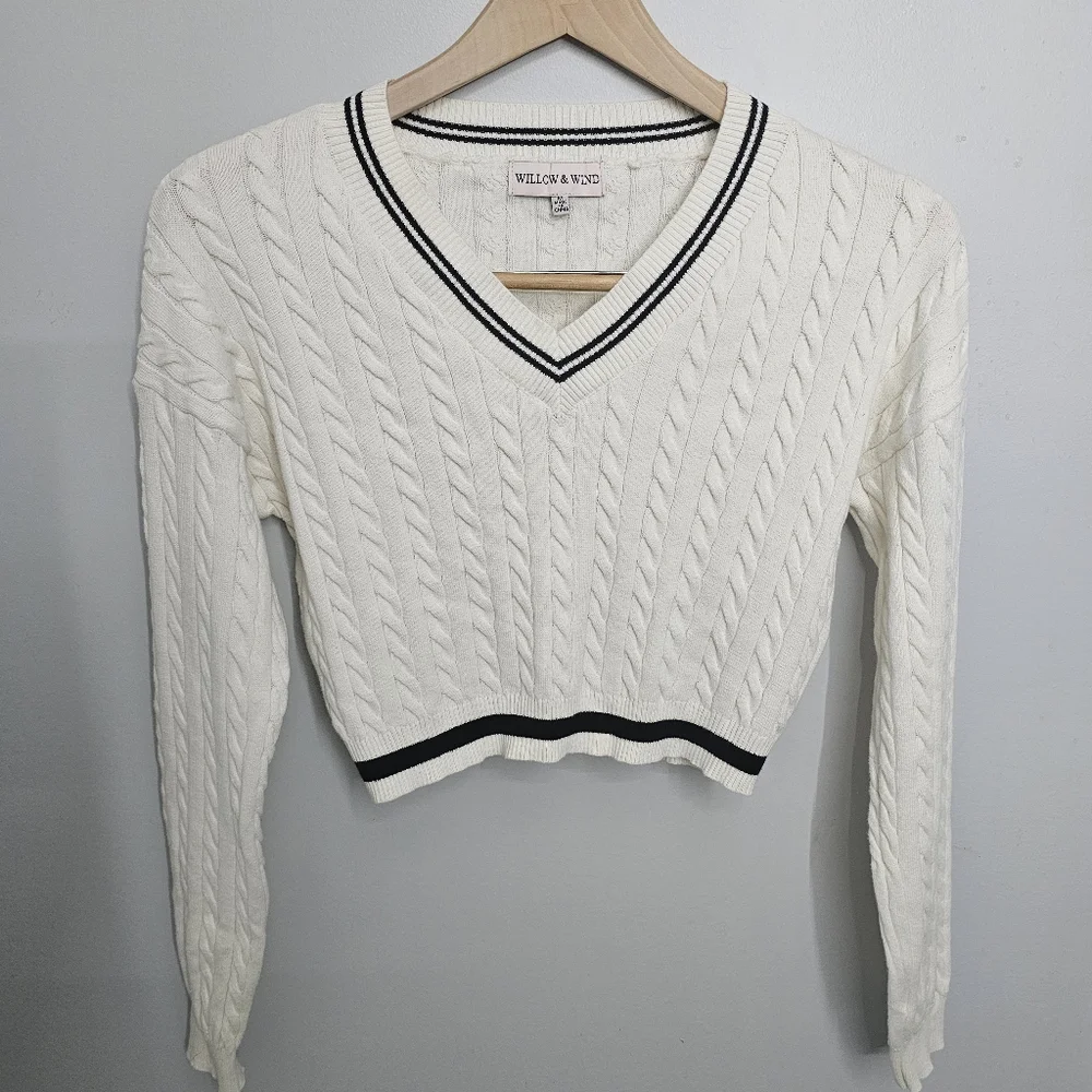 Willow & Wind Ivory Cable Knit Sweater and Skirt Set - Picture 2 of 4